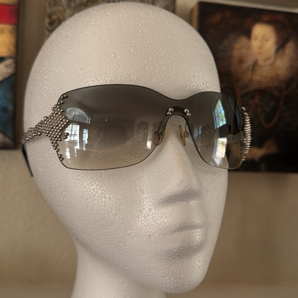 Fred Lunettes Pearls Platinum Luxury Sunglasses Gray Gradient‎ Lenses